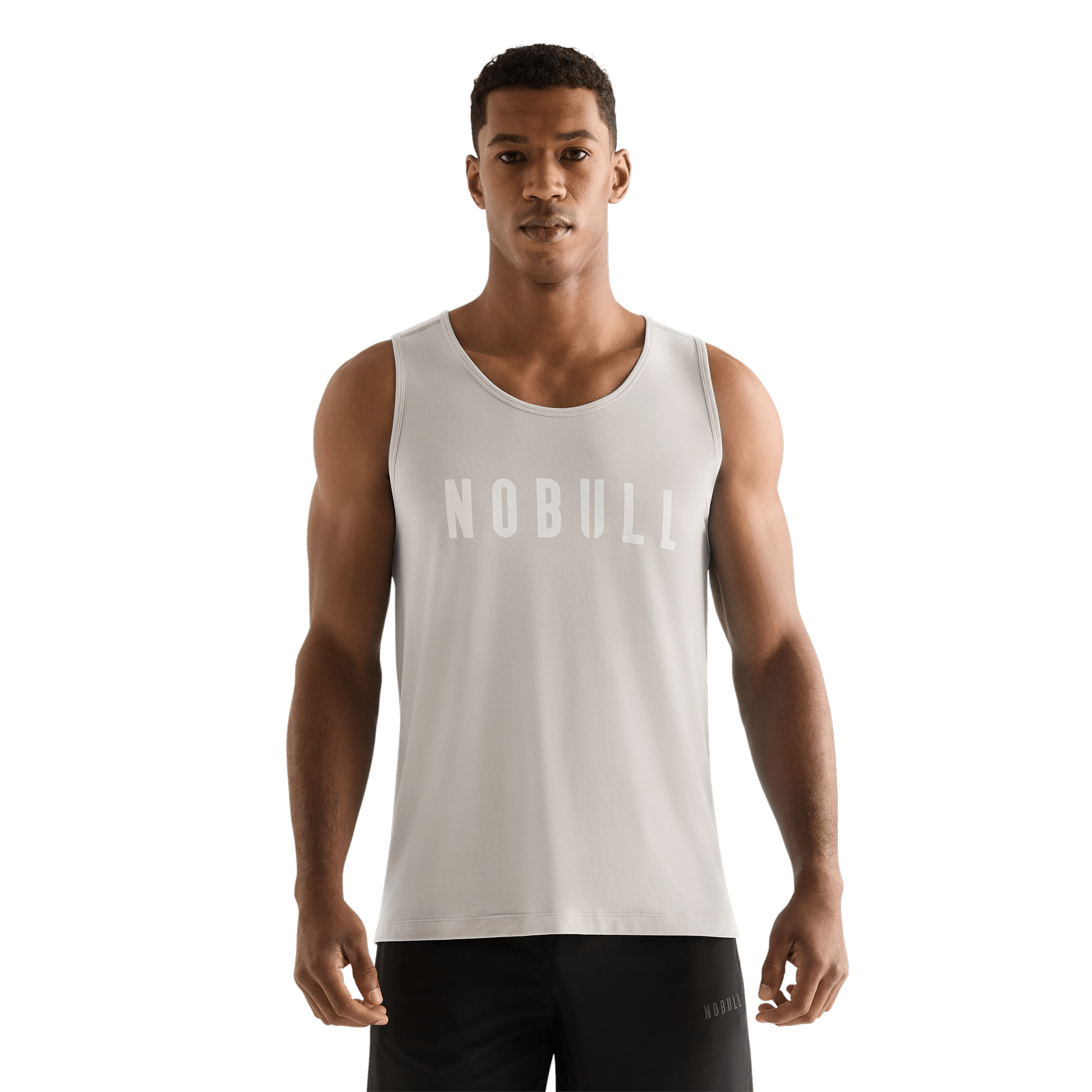 Oatmeal Men's NOBULL Tank Front Angle.