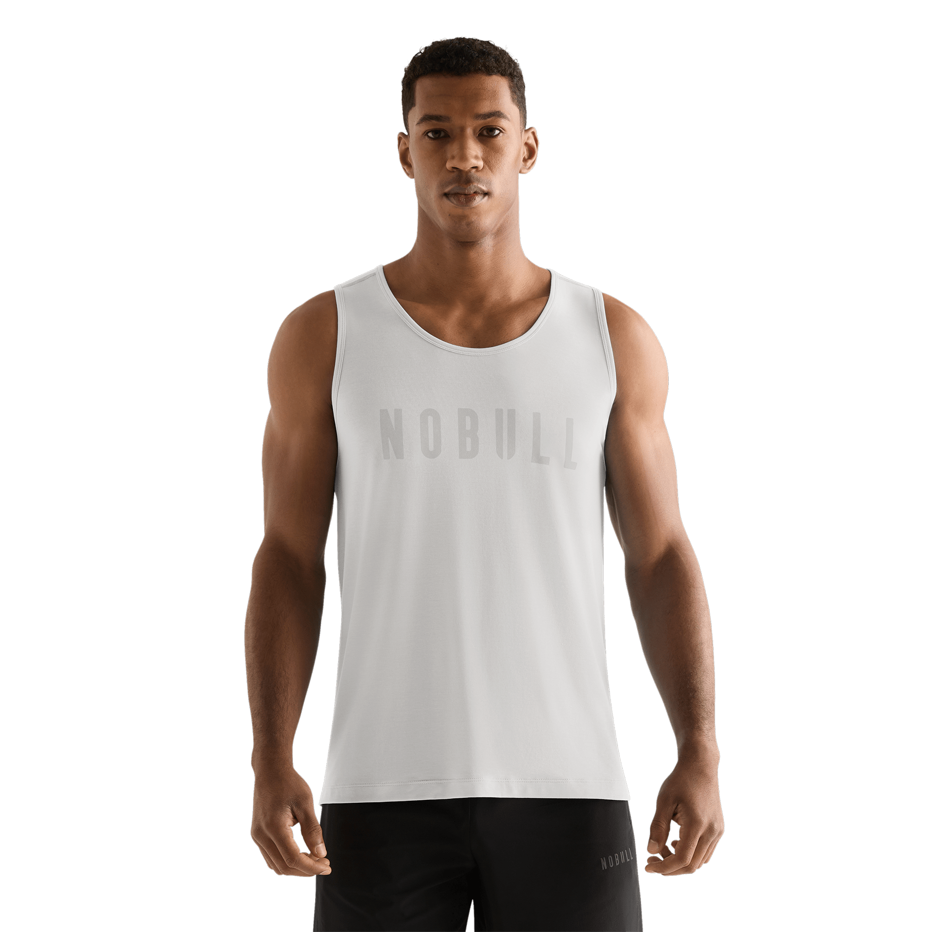 Cream Men's NOBULL Tank Front Angle.