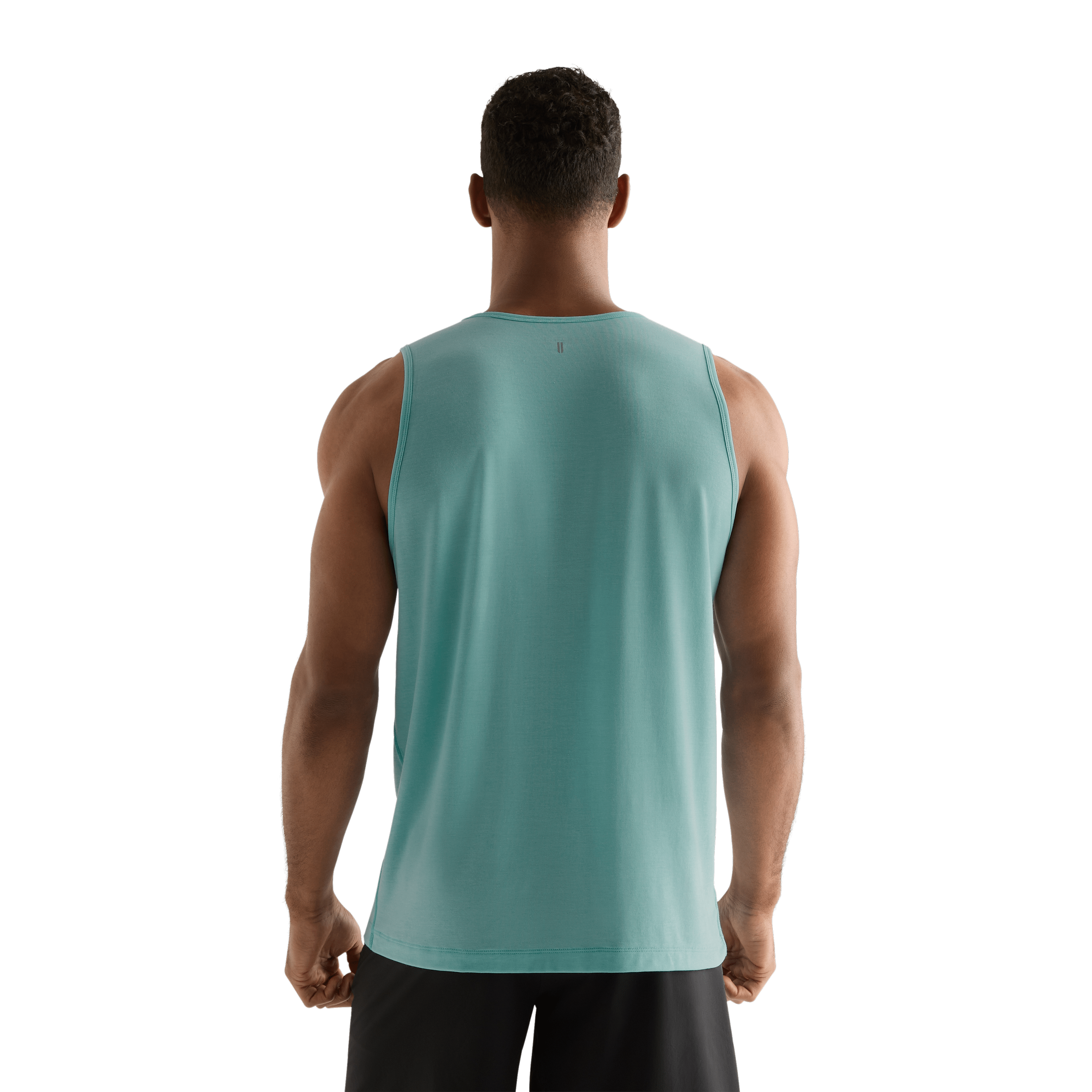 Oil Blue Men's NOBULL Tank Back Angle.