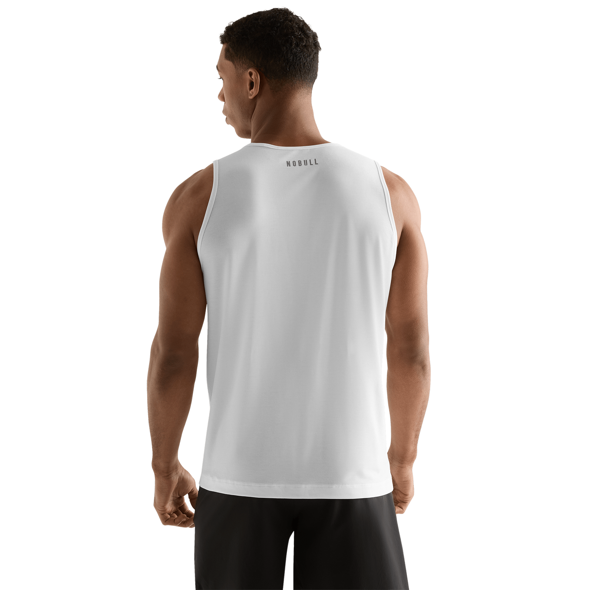 White Men's U Tank Back Angle.