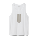 White Men's U Tank Silhouette Angle.
