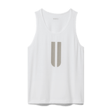 White Men's U Tank Silhouette Angle.