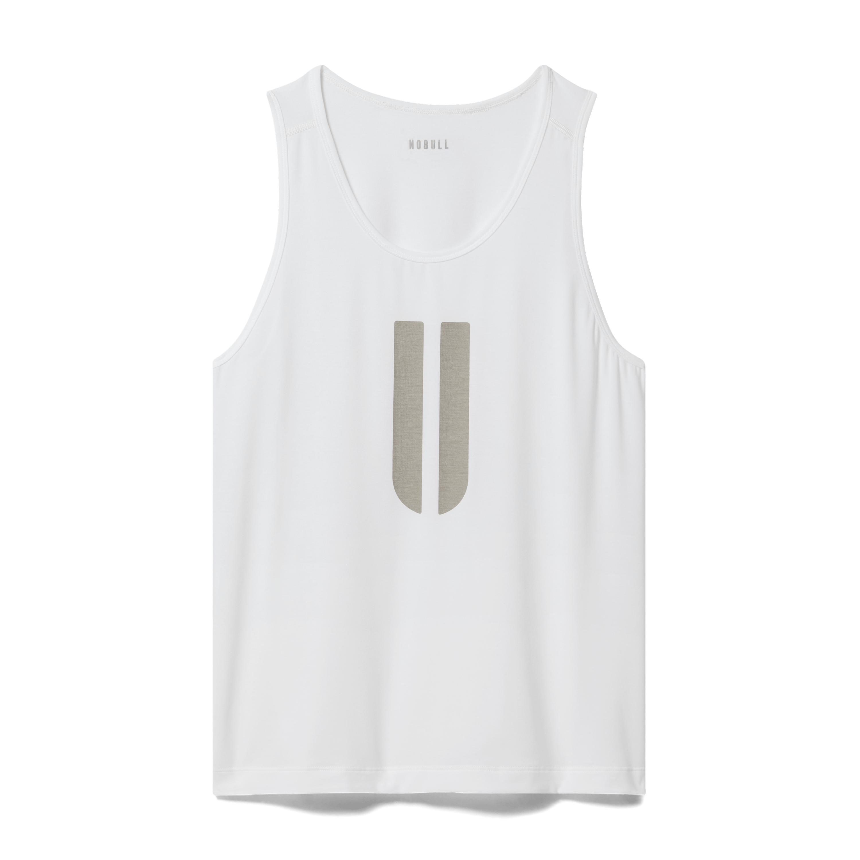 White Men's U Tank Silhouette Angle.