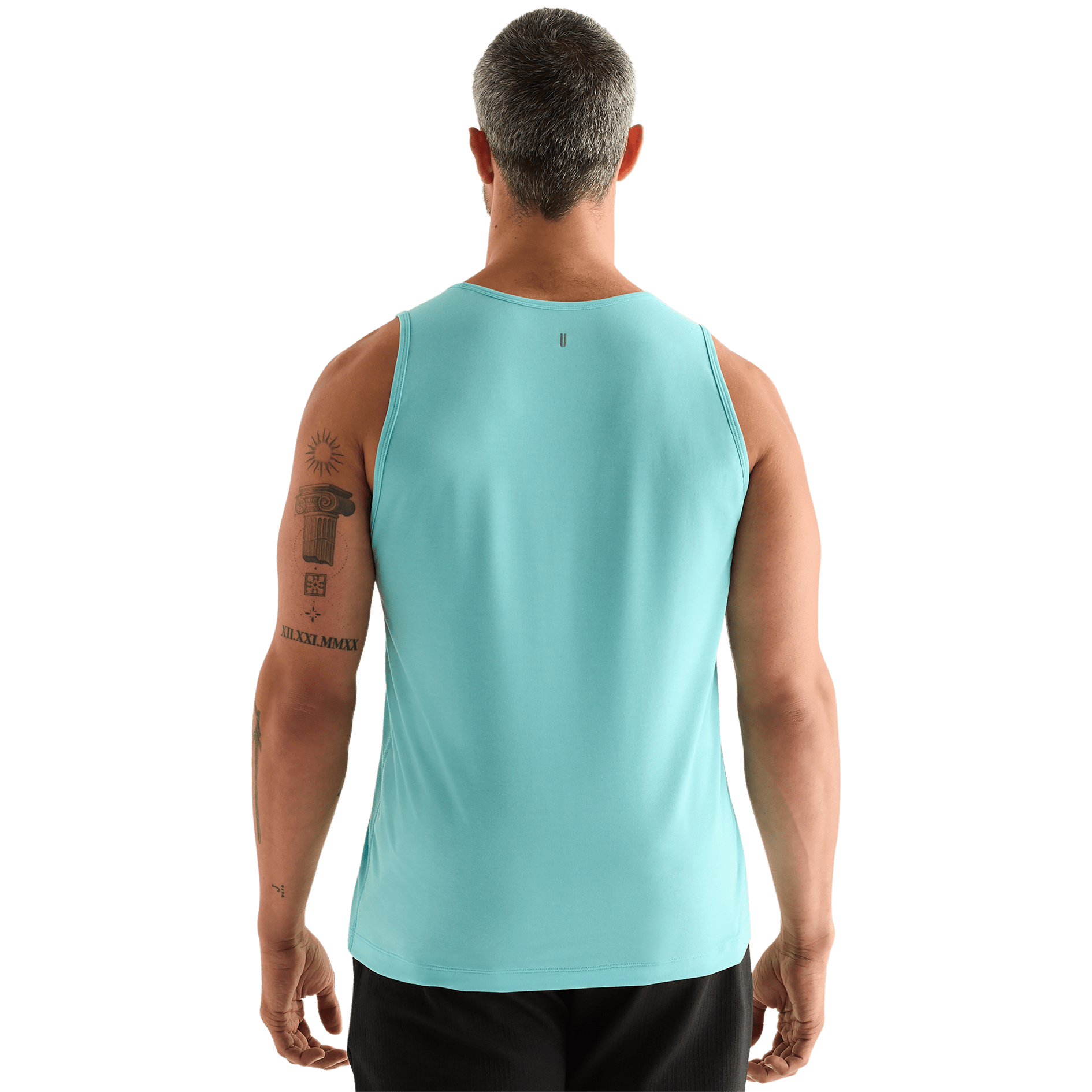 Aqua Heather Men's NOBULL Tank Back Angle.
