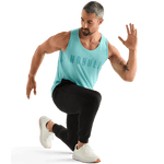 Aqua Heather Men's NOBULL Tank Action Shot.