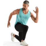 Aqua Heather Men's NOBULL Tank Action Shot.