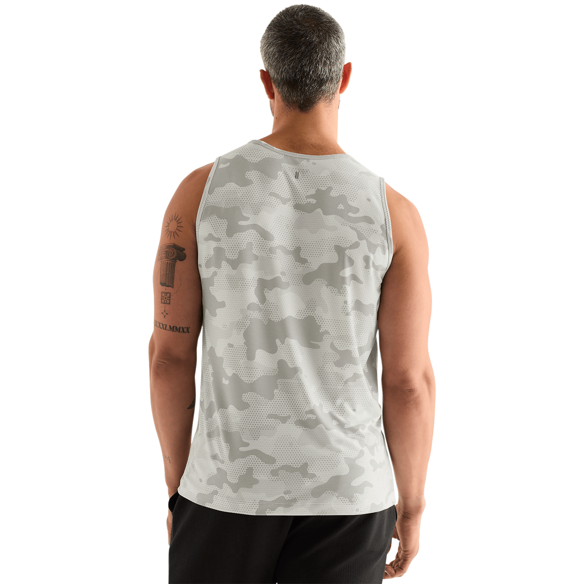 Light Grey Camo Men's NOBULL Tank Back Angle.