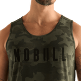 Dark Army Camo Men's NOBULL Tank Front Detail Angle.