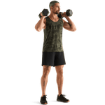 Dark Army Camo Men's NOBULL Tank Action Shot Angle.