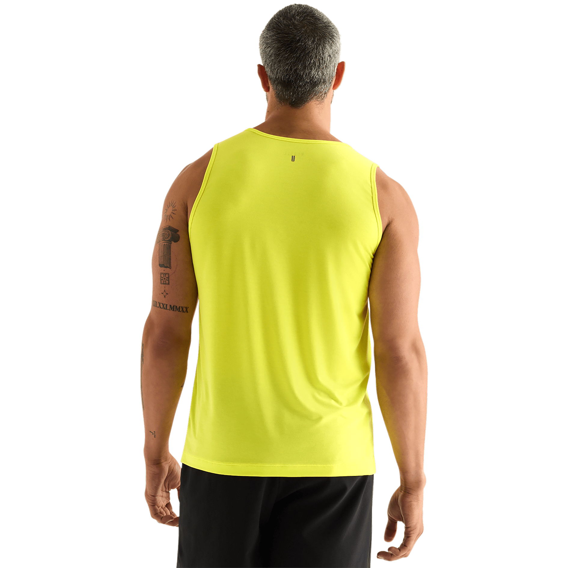 Neon Yellow Men's NOBULL Tank Back Angle.