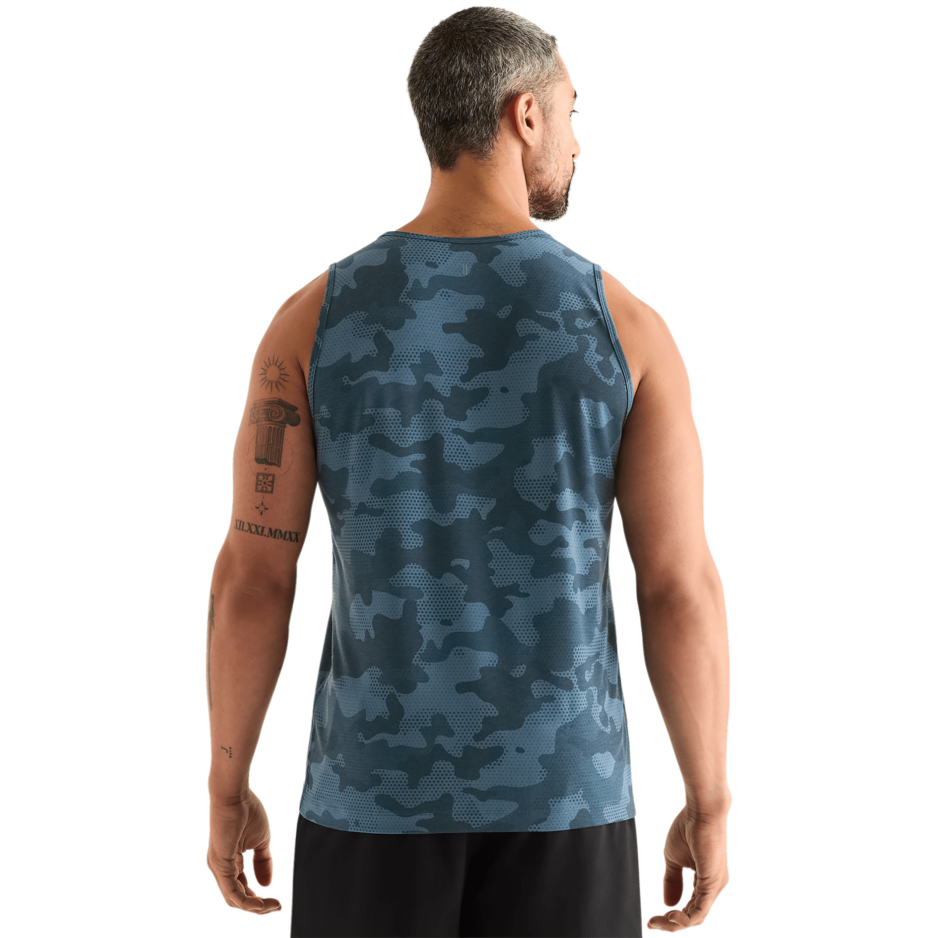 Coastal Blue Camo Men's Tank Back Angle.