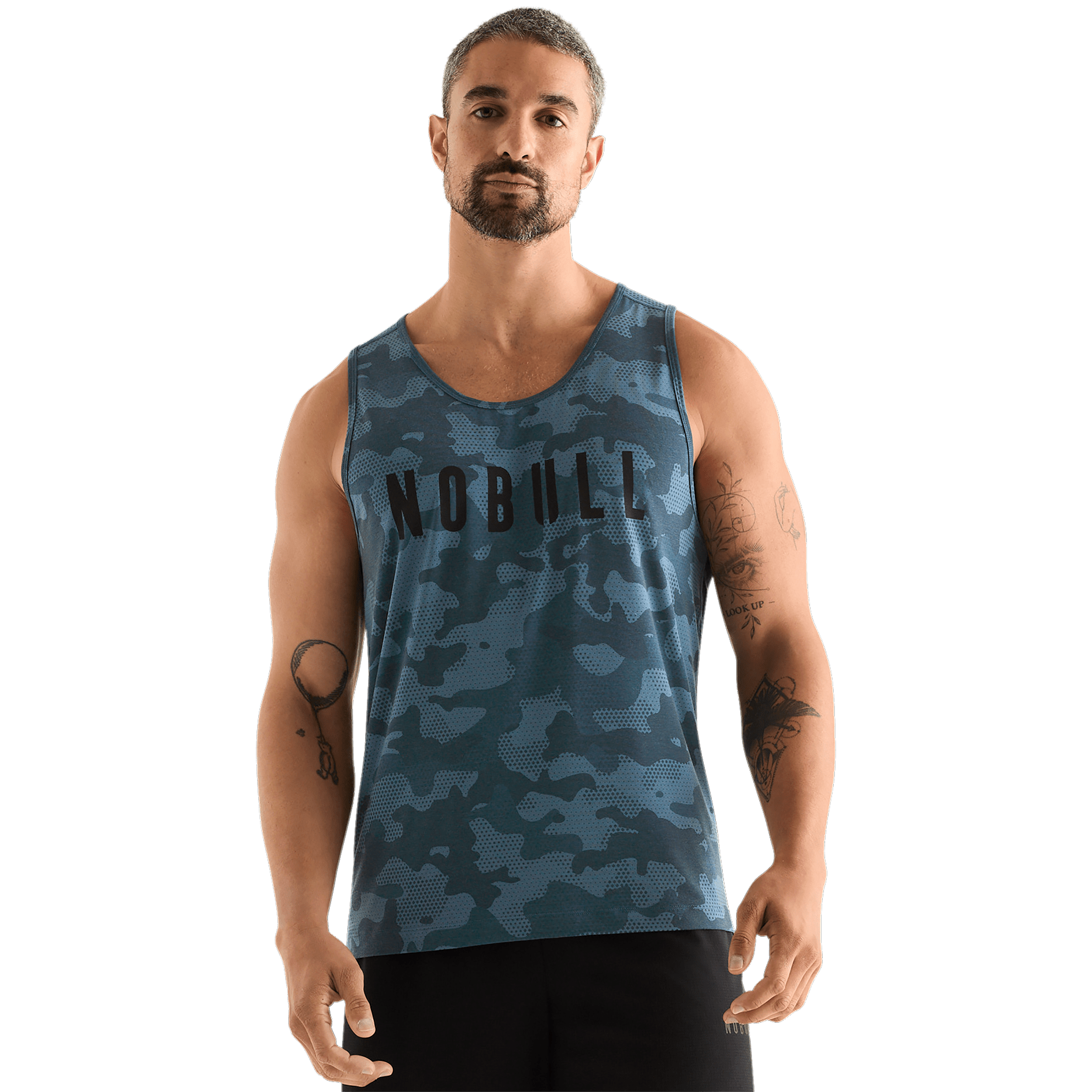 Coastal Blue Camo Men's Tank Front Angle.