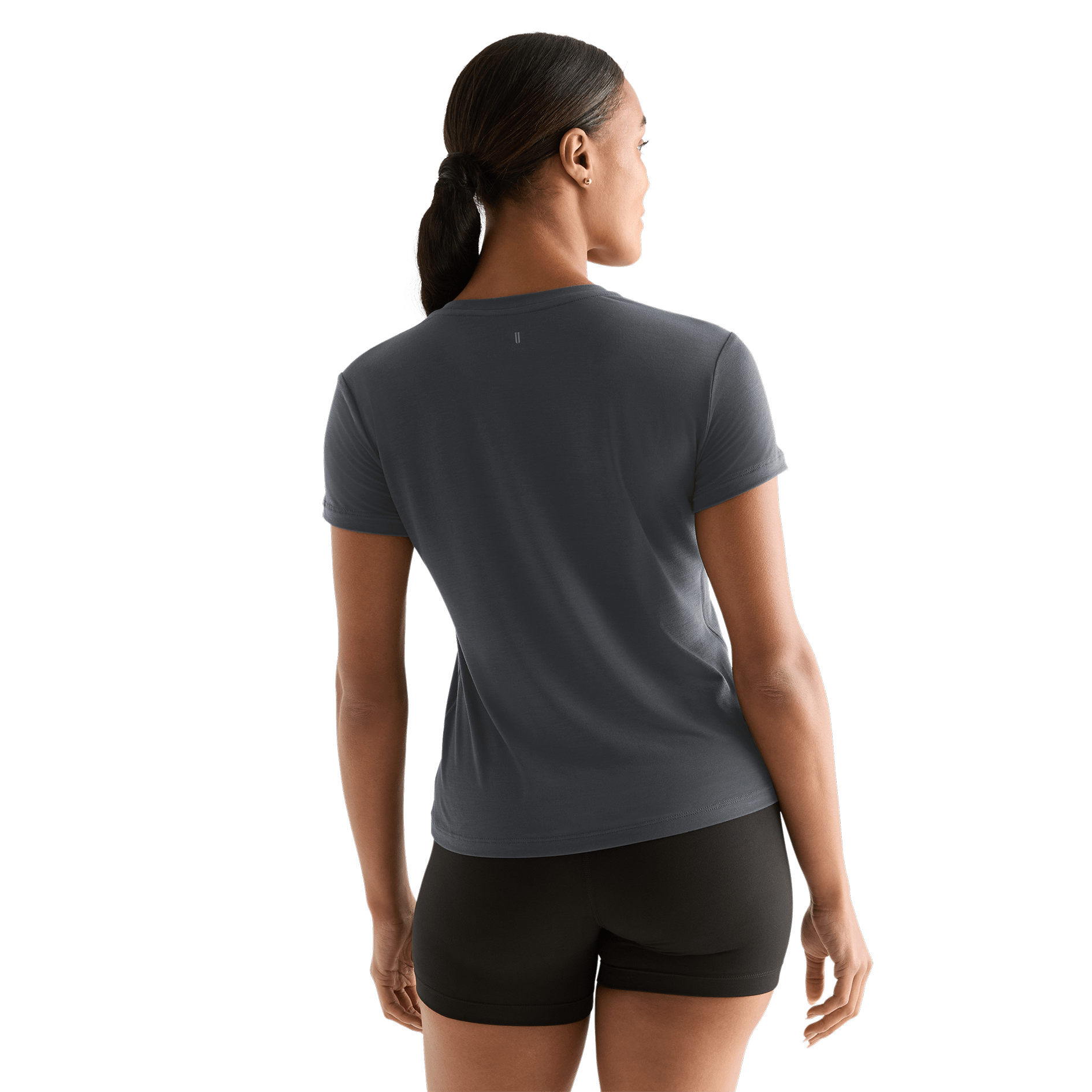 Charcoal Heather Women's NOBULL Tee Back Angle.