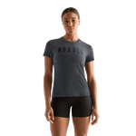 Charcoal Heather Women's NOBULL Tee Front Angle.