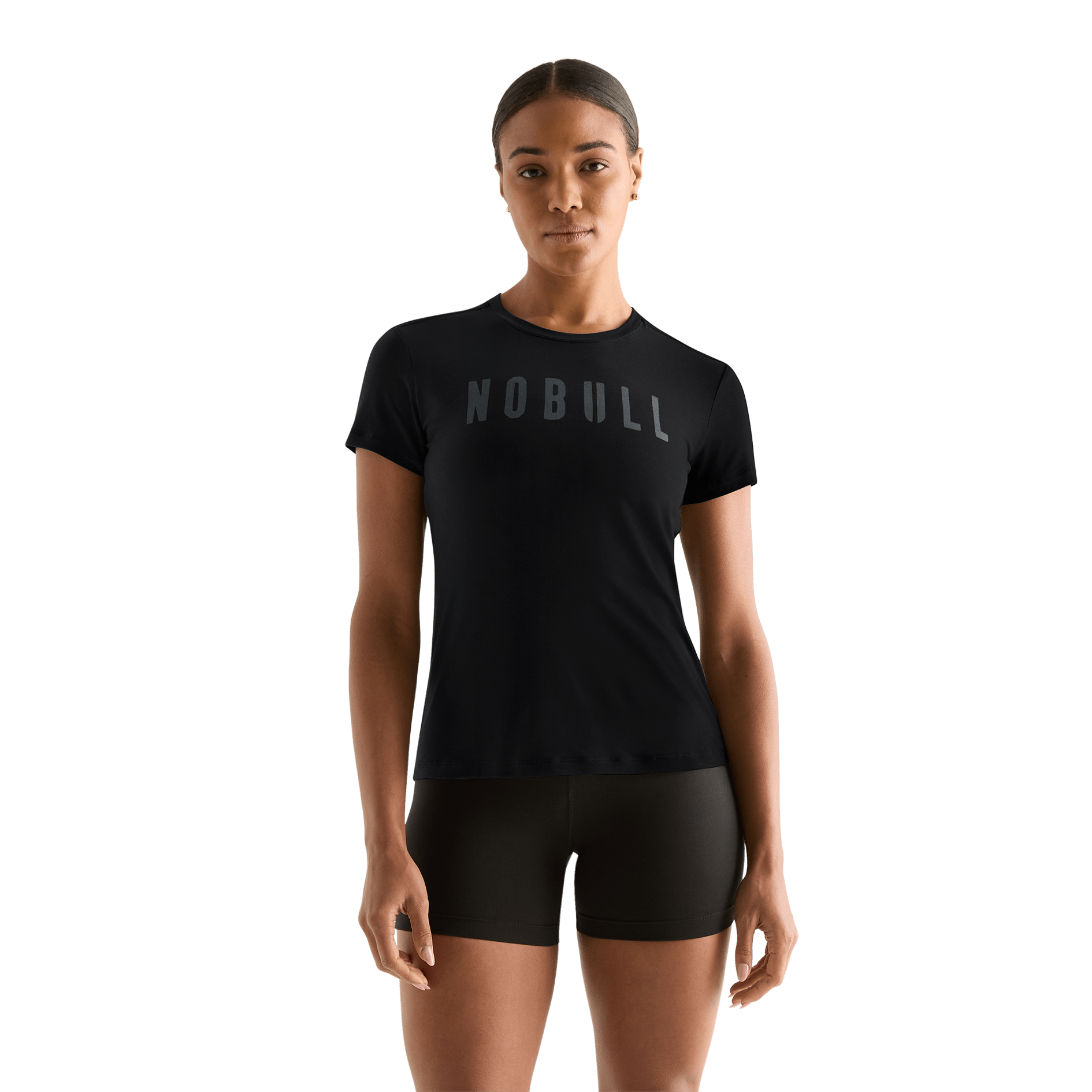 Black Women's NOBULL Tee Front Angle.