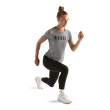 Heather Gray Women's NOBULL Tee Action Shot Angle.