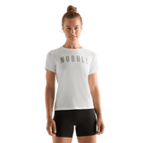 White Women's NOBULL Tee Front Angle.
