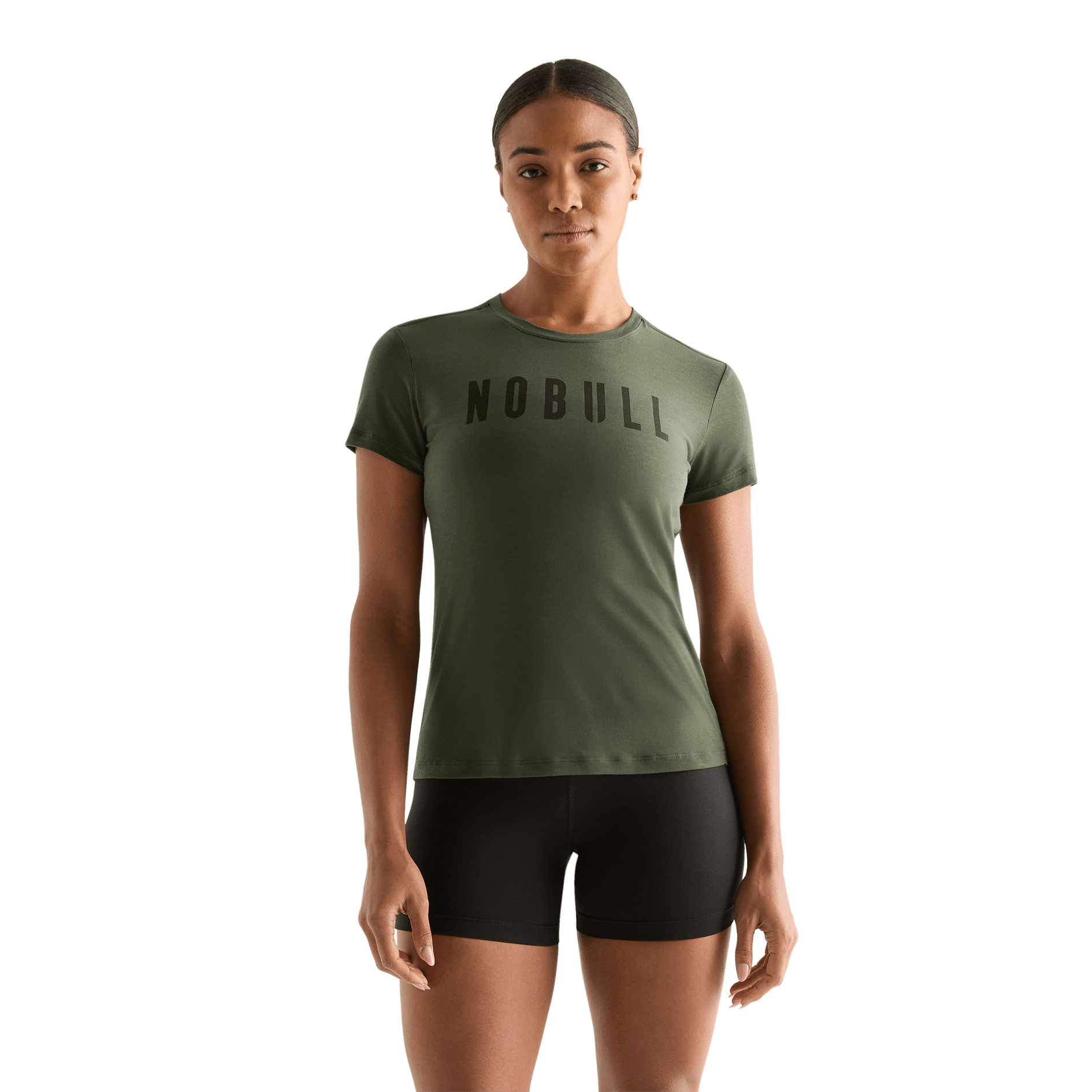 Dark Army Women's NOBULL Tee Front Angle.