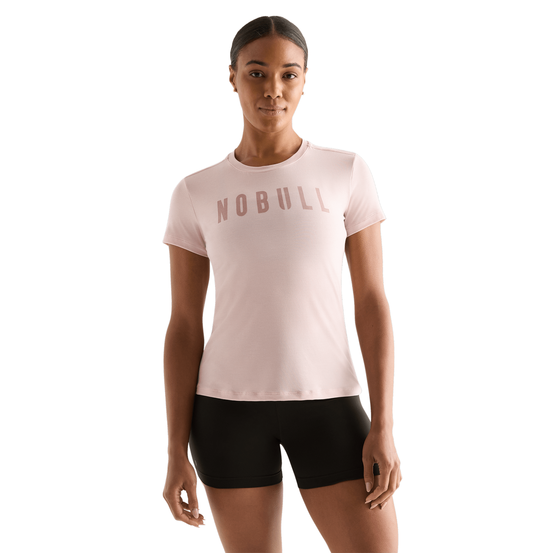 Dusty Rose Women's NOBULL Tee Front Angle.