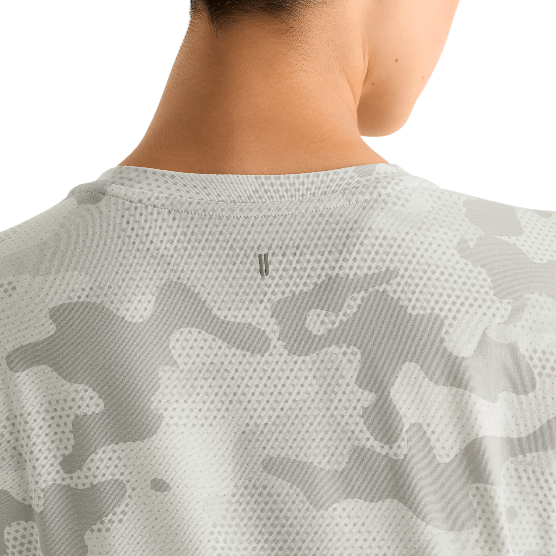 Light Grey Camo Women's NOBULL Tee Back Detail Angle.