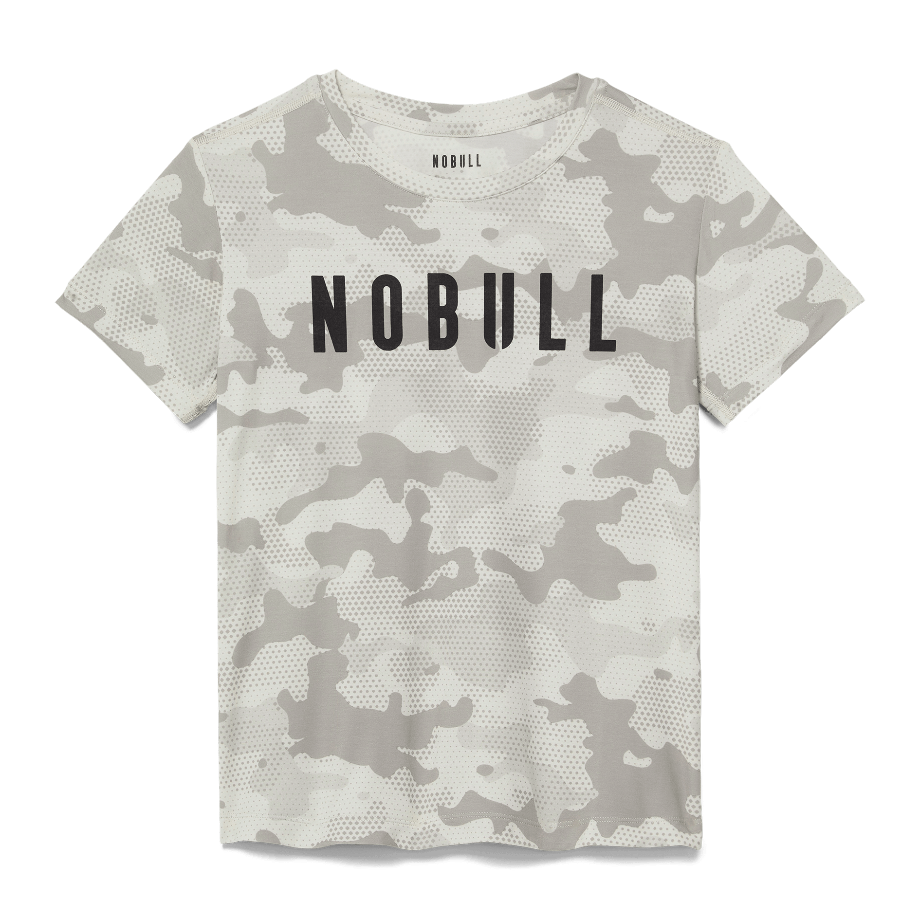 Light Grey Camo Women's NOBULL Tee Silhouette Angle.