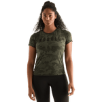 Dark Army Camo Women's NOBULL Tee Front Angle.