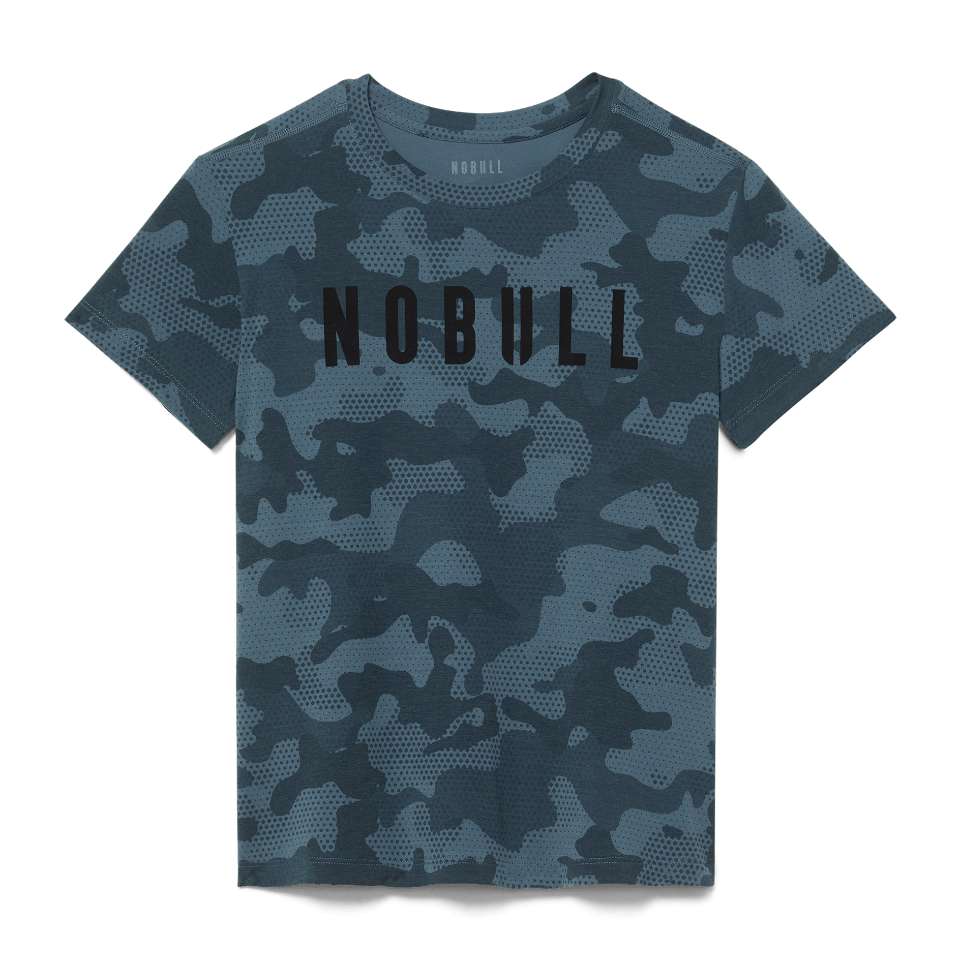 Coastal Blue Camo Women's NOBULL Tee Silhouette Angle.