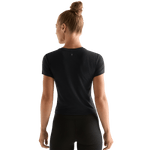 Black Women's NOBULL Fitted Tee Back Angle.