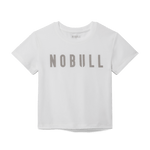 White Women's NOBULL Fitted Tee Silhouette Angle.