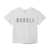 White Women's NOBULL Fitted Tee Silhouette Angle.