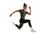 Dark Army Women's NOBULL Fitted Tee Action Shot Angle.