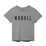 Heather Gray Women's NOBULL Fitted Tee Silhouette Angle.