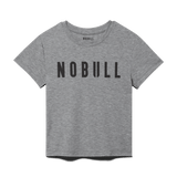 Heather Gray Women's NOBULL Fitted Tee Silhouette Angle.
