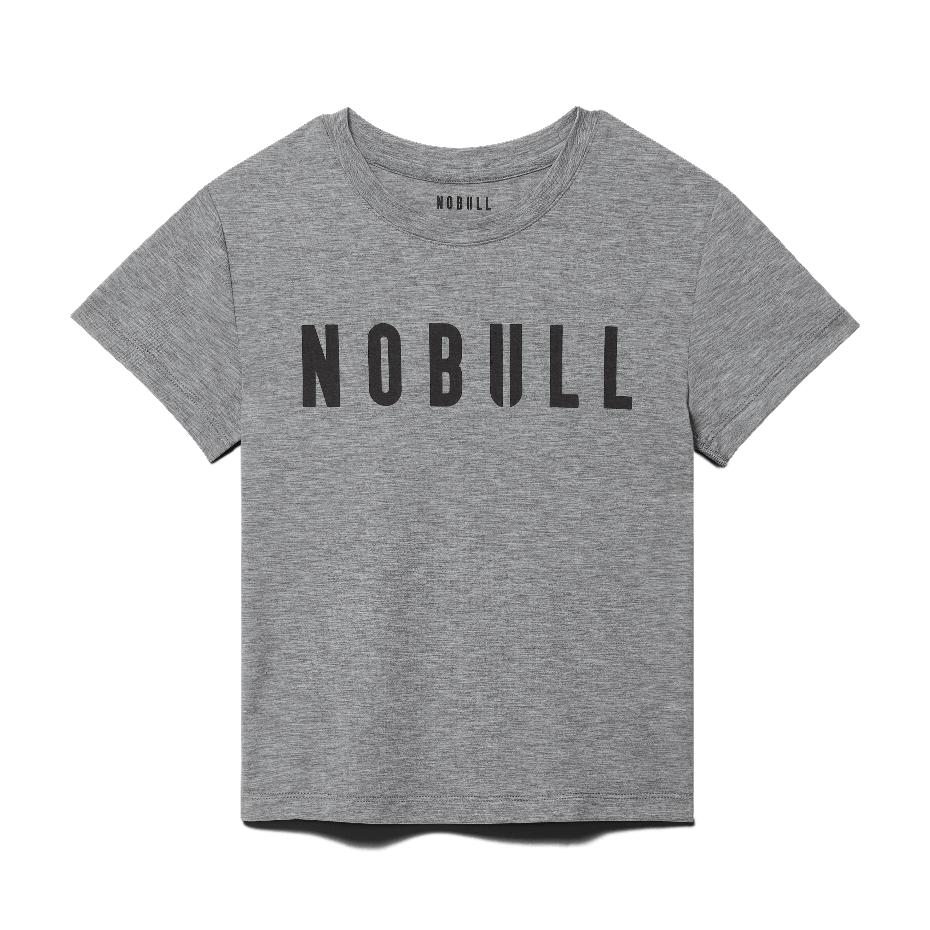 Heather Gray Women's NOBULL Fitted Tee Silhouette Angle.