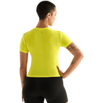 Neon Yellow Women's Fitted Tee Back Angle.