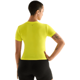 Neon Yellow Women's Fitted Tee Back Angle.