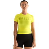 Neon Yellow Women's Fitted Tee Front Angle.