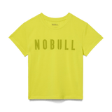 Neon Yellow Women's Fitted Tee Silhouette Angle.