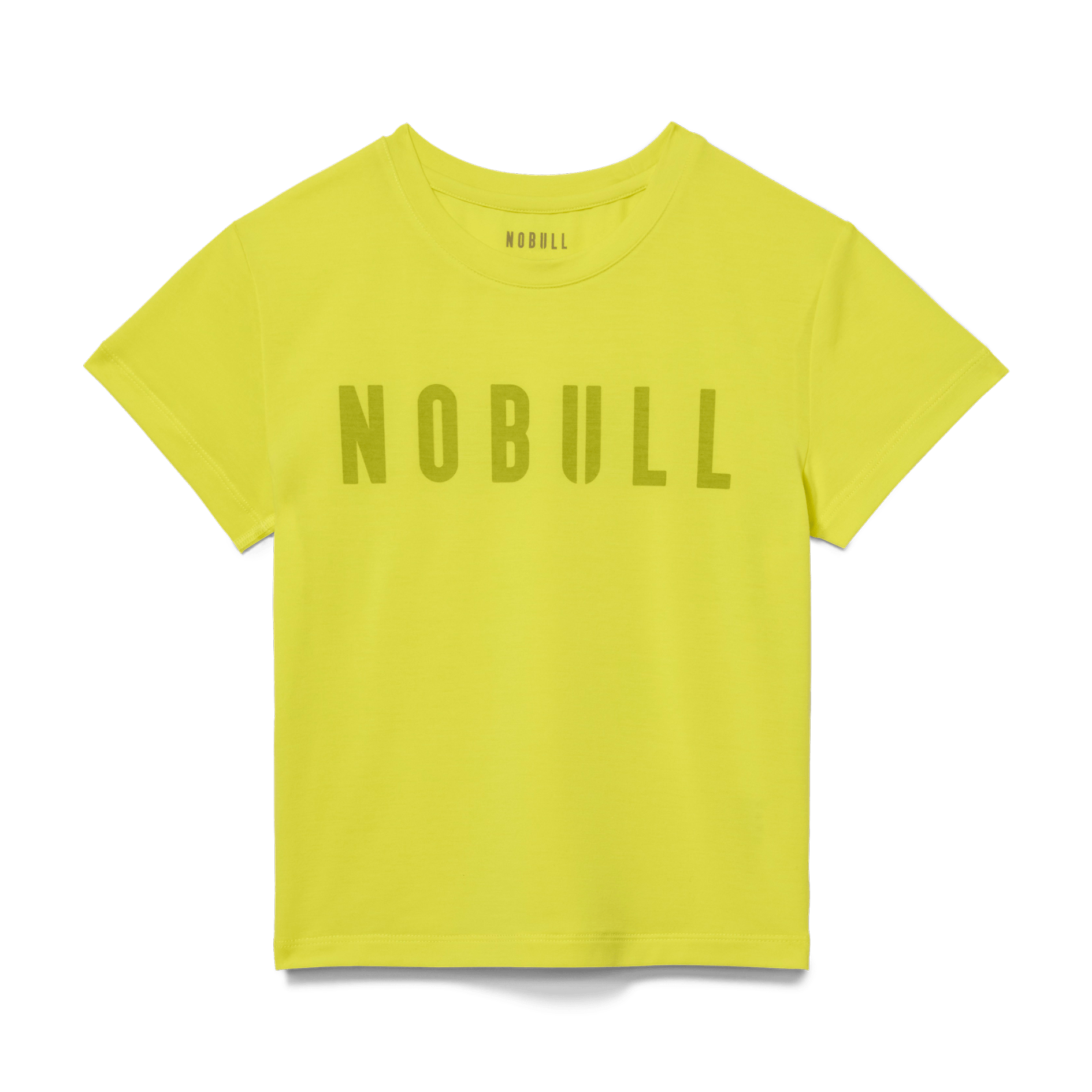Neon Yellow Women's Fitted Tee Silhouette Angle.