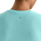Aqua Heather Women's Fitted Tee Back Detail Angle.