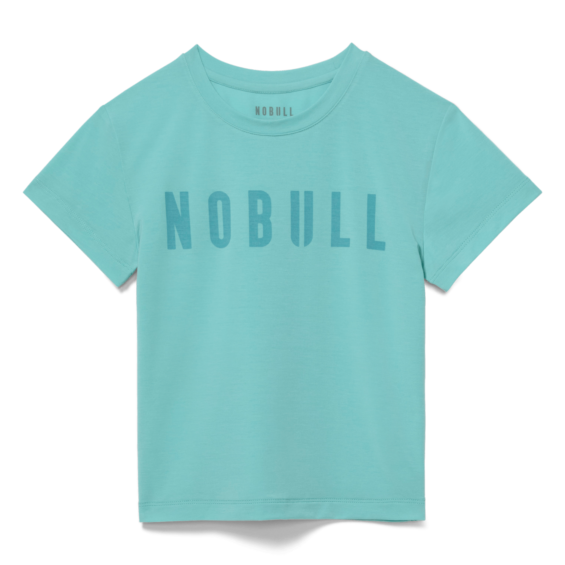 Aqua Heather Women's Fitted Tee Silhouette Angle.