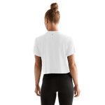 White Women's NOBULL Boxy Tee Back Angle.