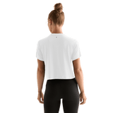 White Women's NOBULL Boxy Tee Back Angle.