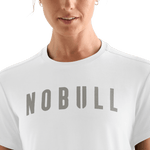 White Women's NOBULL Boxy Tee Detail Angle.