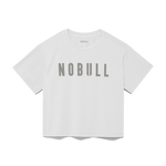 White Women's NOBULL Boxy Tee Silhouette Angle.