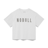 White Women's NOBULL Boxy Tee Silhouette Angle.