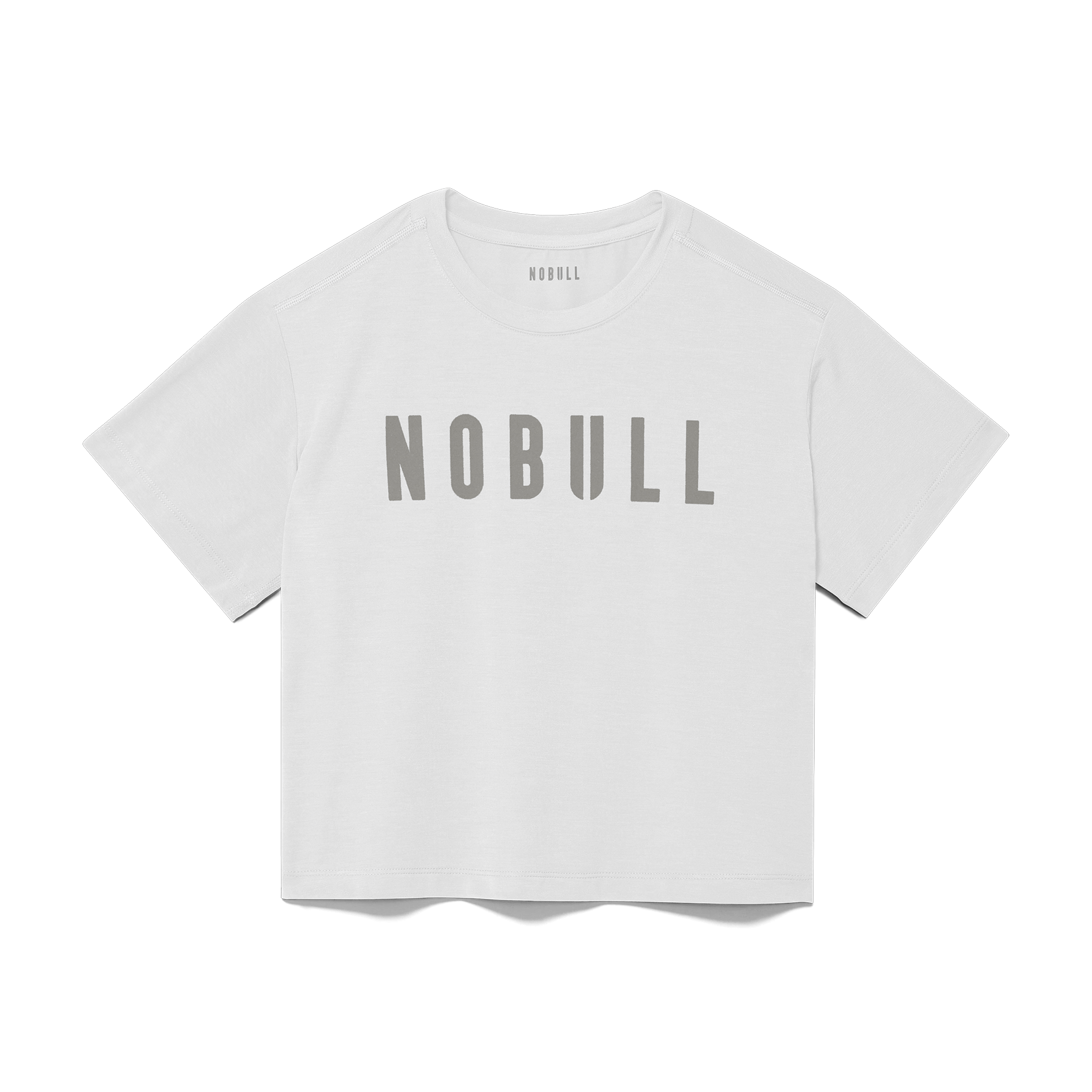 White Women's NOBULL Boxy Tee Silhouette Angle.