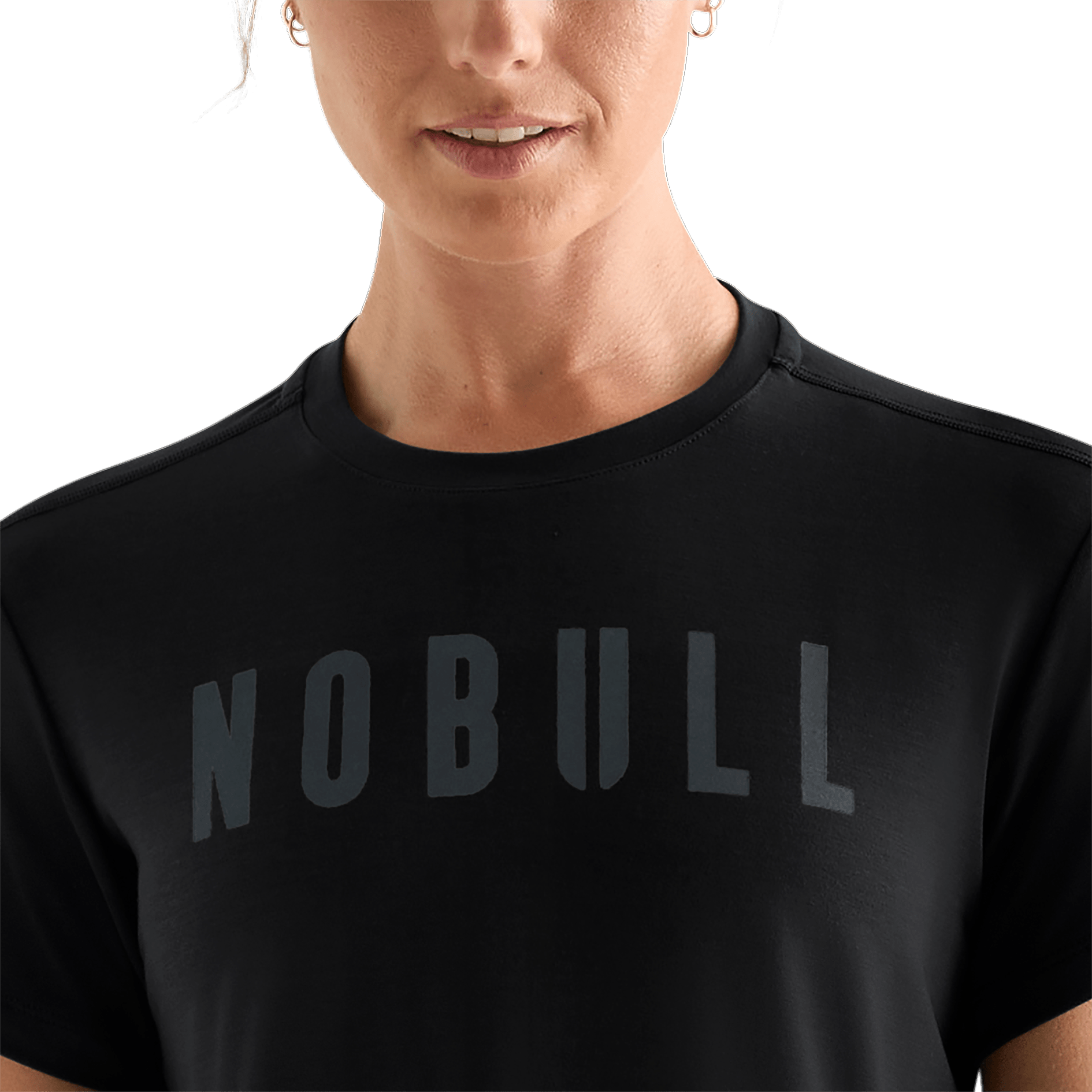 Black Women's NOBULL Boxy Tee Detail Angle.