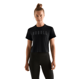 Black Women's NOBULL Boxy Tee Front Angle.