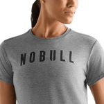 Heather Gray Women's NOBULL Boxy Tee Detail Angle.